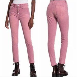 Rag & Bone Nina High-Rise Ankle Skinny Corduroy Button‎ Fly Jeans Size 27 Mauve